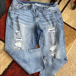 Maurices Blue Boyfriend Jeans Relaxed Distressed Style